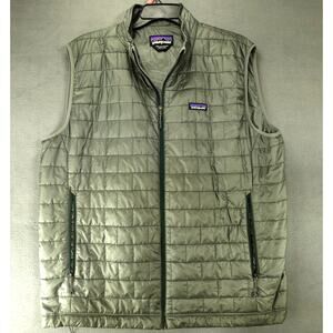 Patagonia Mens XXL Nano Puff Vest OLIVE Full Zip Puffer‎ Quilted Primaloft 84242